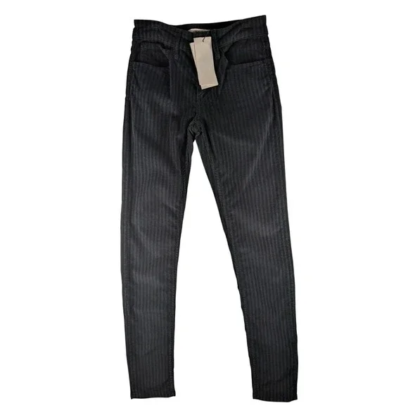Sandro Corduroy Pants High Rise Supper Skinny Fit Casual Black Size‎ 24x30 - Picture 2 of 15